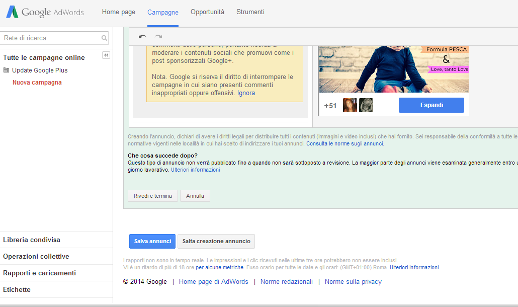 post ads adwords