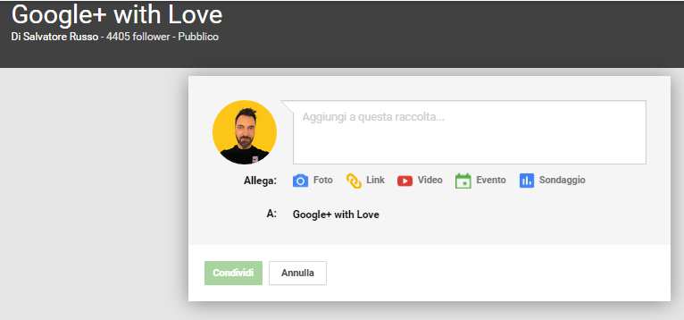 crea post raccolte